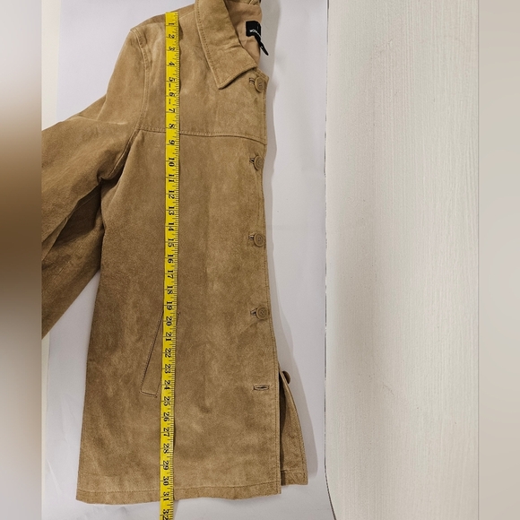 Moda International 90s Suede Leather Jacket in Camel Size Large Tall - Picture 11 of 12